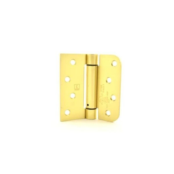 Hager Hager 175444 4 x 4 in. Square by 0.625 in. Radius Corner Steel Full Mortise Residential Spring Hinge; No. 118766 Satin Brass 175444